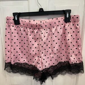 Victoria’s Secret Satin Pajama Shorts w/ Lace Detail